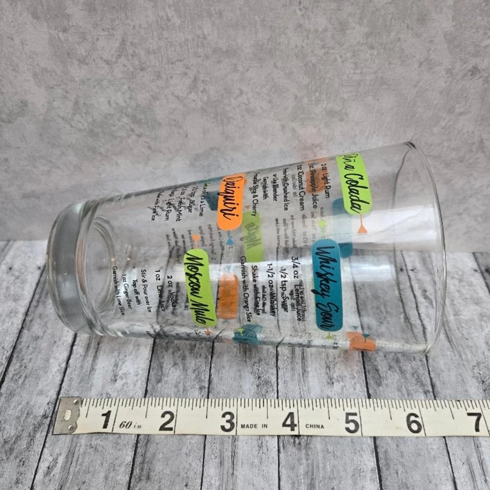 VTG Libby Glass‎ Cocktail Recipe Glass Colorful MCM